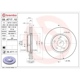 BREMBO 09.A717.10 Disco de freno (Unidad)