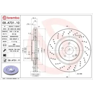 BREMBO 09.A731.10 Disco de freno (Unidad)