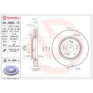 BREMBO 09.A866.10 Disco de freno (Unidad)