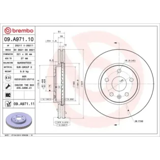 BREMBO 09.A971.10 Disco de freno (Unidad)