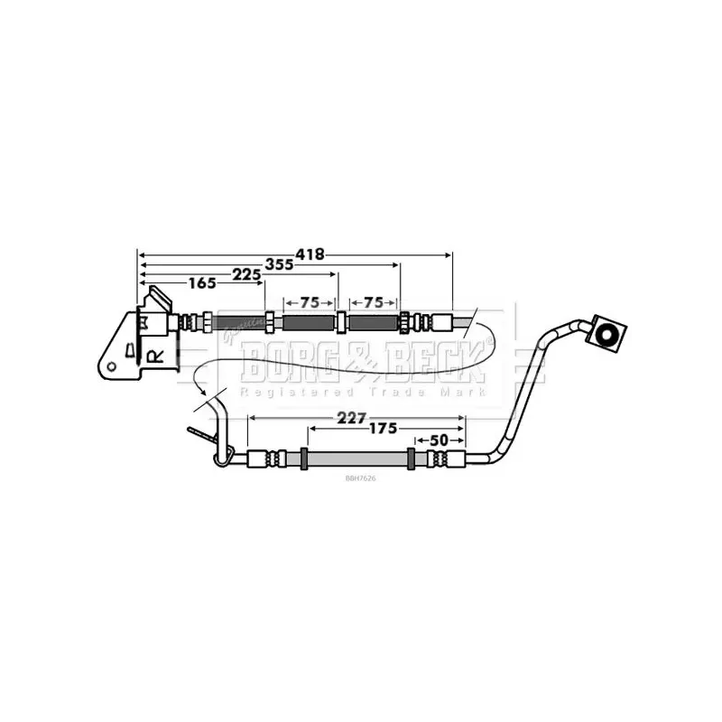 BORG & BECK BBH7626 Tubo flexible de frenos
