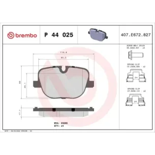 BREMBO P44025 Juego de pastillas de freno