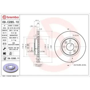 BREMBO 09.C285.11 Disco de freno (Unidad)