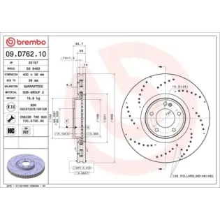 BREMBO 09.D762.10 Disco de freno (Unidad)