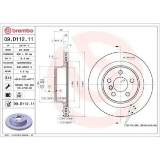 BREMBO 09.D112.11 Disco de freno (Unidad)
