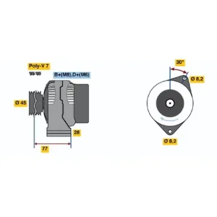 BOSCH 0986041361 Alternador