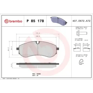 BREMBO P85178 Juego de pastillas de freno