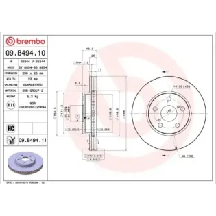 BREMBO 09.B494.10 Disco de freno (Unidad)
