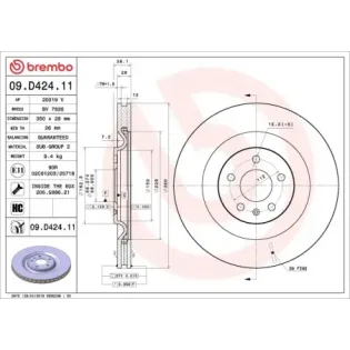 BREMBO 09.D424.11 Disco de freno (Unidad)