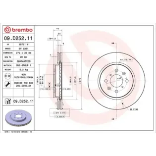 BREMBO 09.D252.11 Disco de freno (Unidad)
