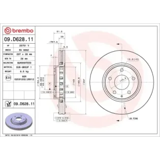 BREMBO 09.D628.11 Disco de freno (Unidad)