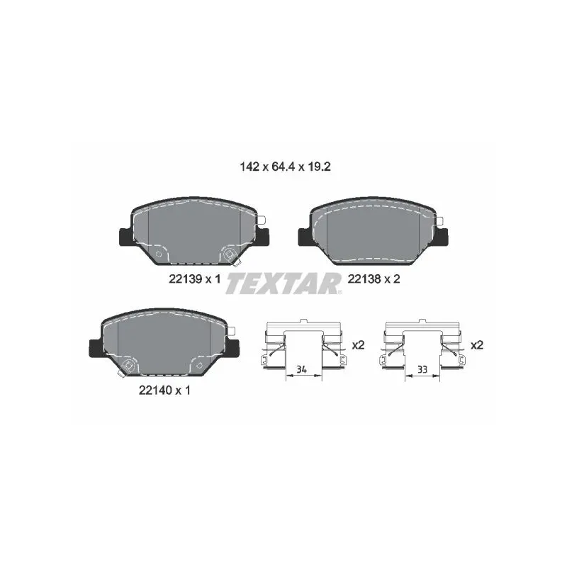 TEXTAR 2213901 Juego de pastillas de freno