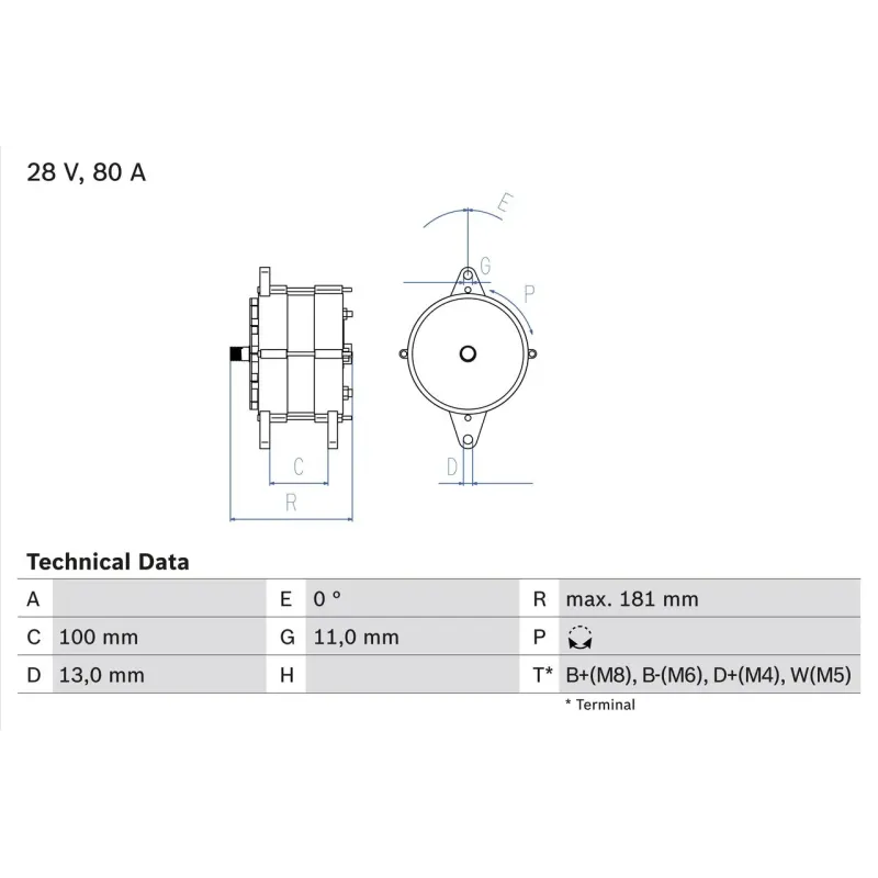 BOSCH 0986039260 Alternador