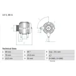 BOSCH 0986039100 Alternador