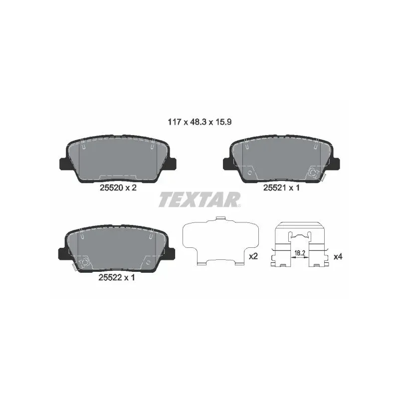 TEXTAR 2552001 Juego de pastillas de freno