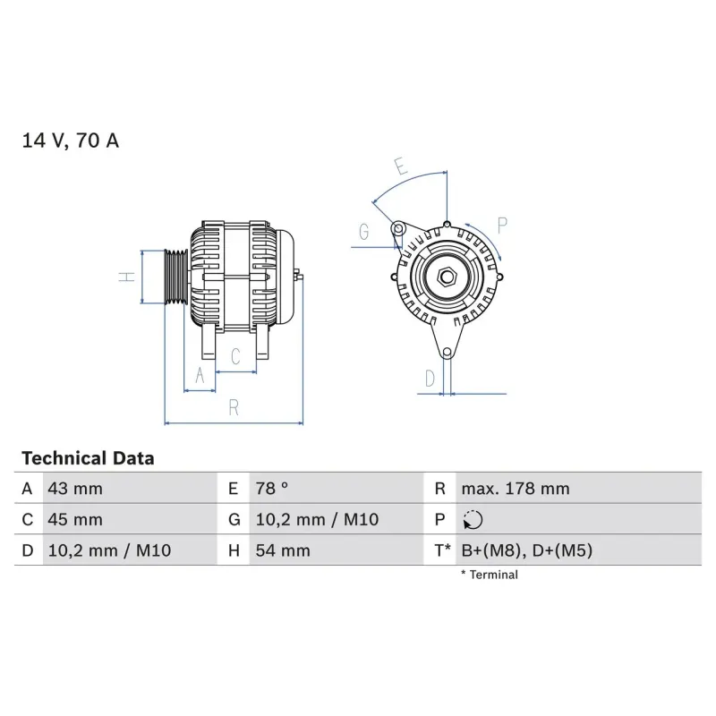 BOSCH 0986042071 Alternador