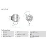 BOSCH 0986042071 Alternador