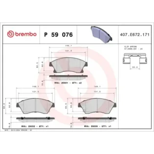 BREMBO P59076 Juego de pastillas de freno