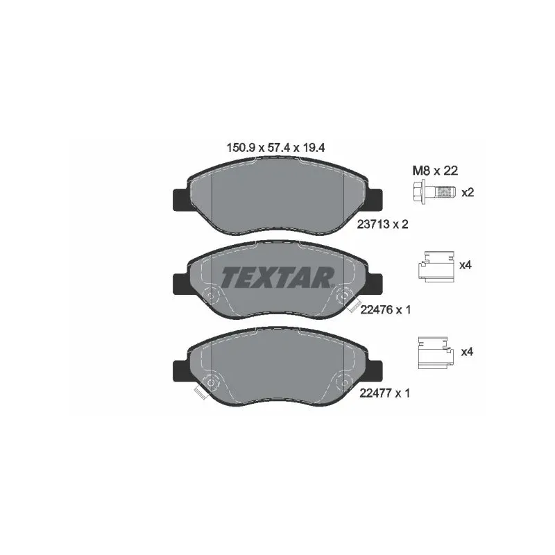 TEXTAR 2247601 Juego de pastillas de freno