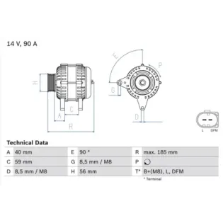 BOSCH 0986044380 Alternador