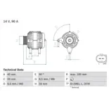 BOSCH 0986044380 Alternador