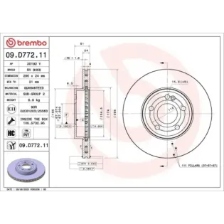 BREMBO 09.D772.11 Disco de freno (Unidad)