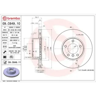 BREMBO 09.C649.11 Disco de freno (Unidad)