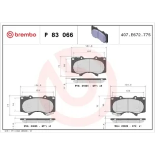 BREMBO P83066 Juego de pastillas de freno