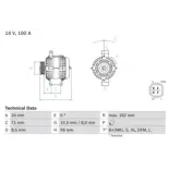 BOSCH 0986082080 Alternador
