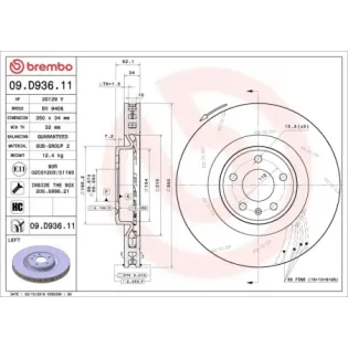 BREMBO 09.D936.11 Disco de freno (Unidad)