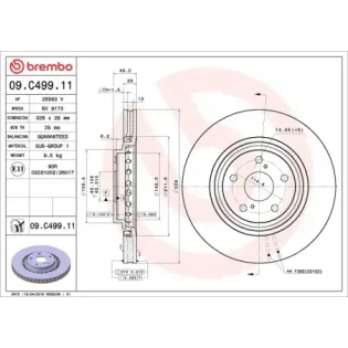 BREMBO 09.C499.11 Disco de freno (Unidad)