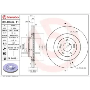 BREMBO 09.D626.11 Disco de freno (Unidad)