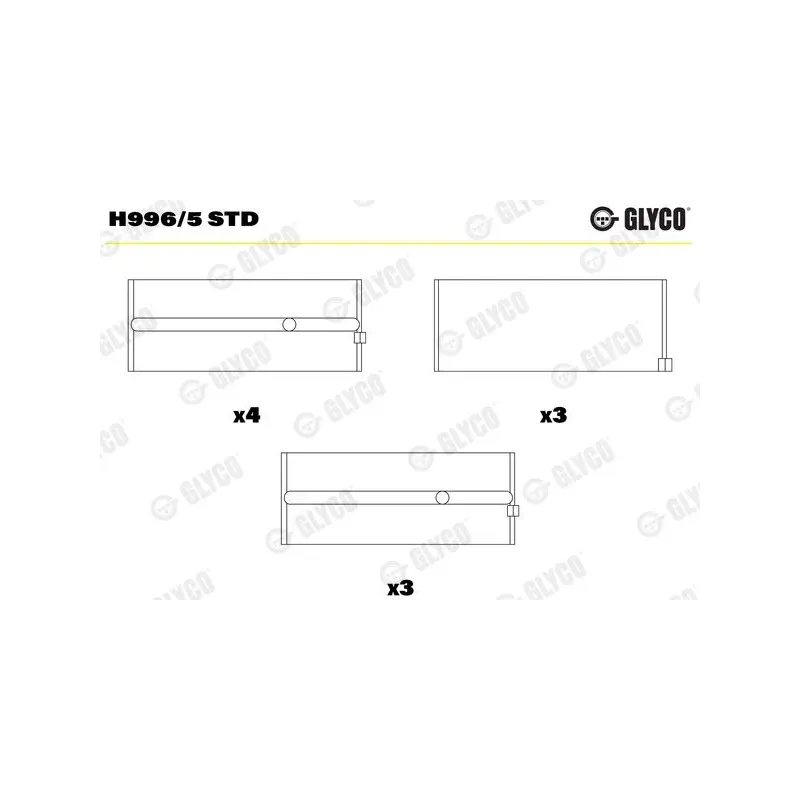 GLYCO H996/5STD Cojinete de cigüeñal