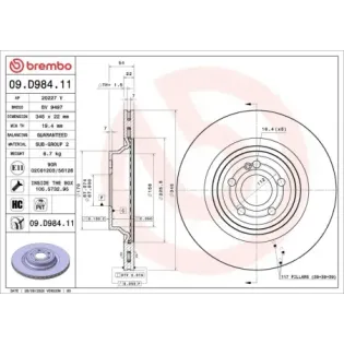 BREMBO 09.D984.11 Disco de freno (Unidad)