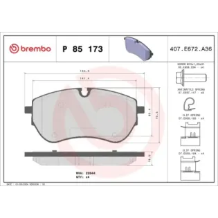 BREMBO P85173 Juego de pastillas de freno