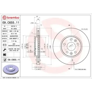 BREMBO 09.C655.11 Disco de freno (Unidad)