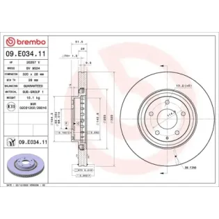 BREMBO 09.E034.11 Disco de freno (Unidad)