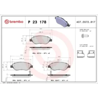 BREMBO P23178 Juego de pastillas de freno