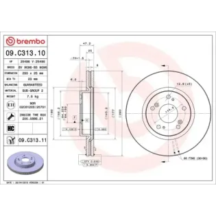BREMBO 09.C313.11 Disco de freno (Unidad)