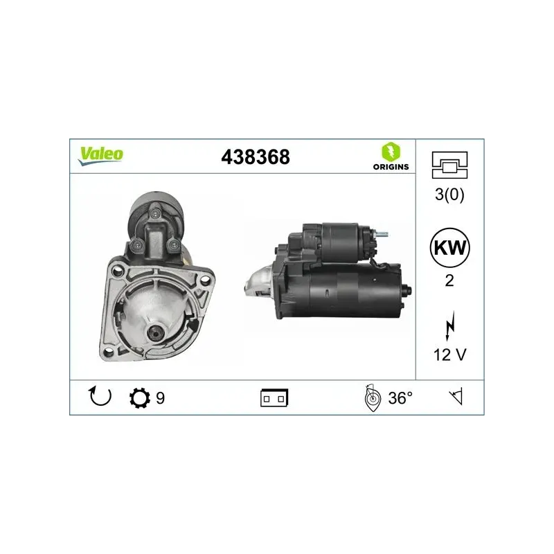 VALEO 438368 Motor de arranque