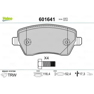 VALEO 601641 Juego de pastillas de freno