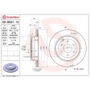 BREMBO 09.B591.10 Disco de freno (Unidad)