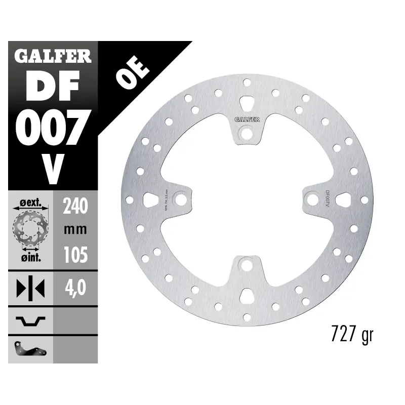 Disco de freno Galfer fijo redondo 240X5MM - DF007V