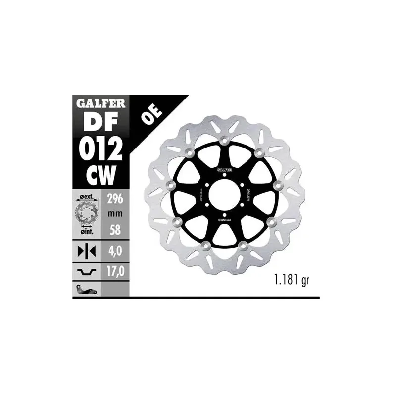 Disco freno moto Galfer Wave flotante 296x4mm DF01