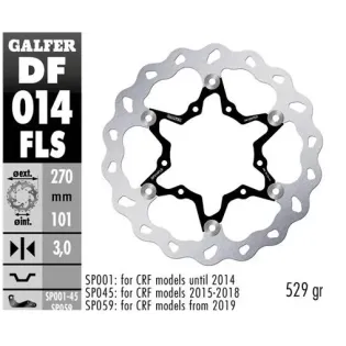 Disco freno moto Galfer Wave flotante 270x3mm DF01