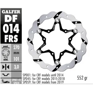 Disco freno moto flotante Galfer Wave 270x3mm DF01