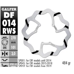 Disco freno moto flotante Galfer Wave 270x3mm DF01