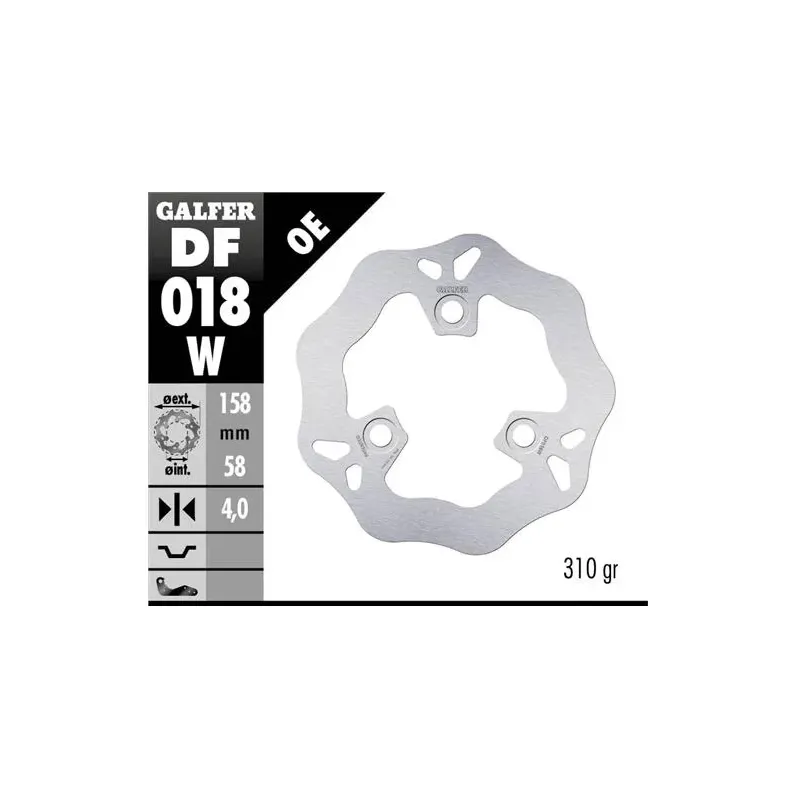 Disco freno moto Galfer Wave fijo 158x4mm DF018W