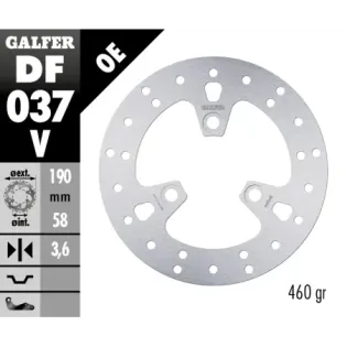 Disco de freno Galfer fijo redondo 190X3.6MM - DF037V