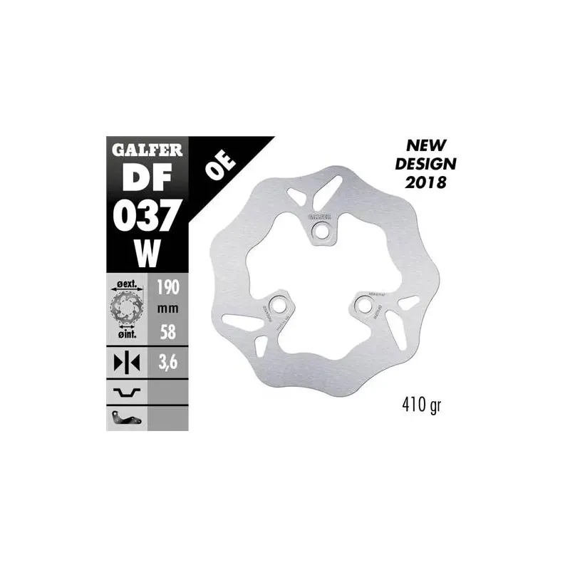Disco freno moto Galfer Wave fijo 190x3.6mm DF037W